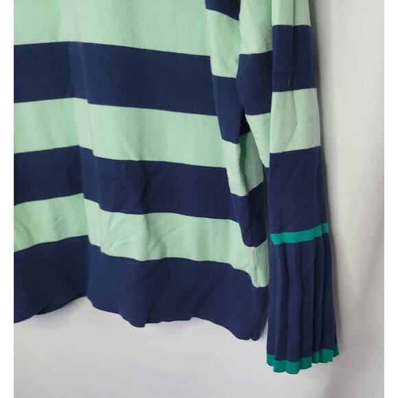 Talbots- Women's Long sleeve navy and teal top- size XL - Picture 3 of 8